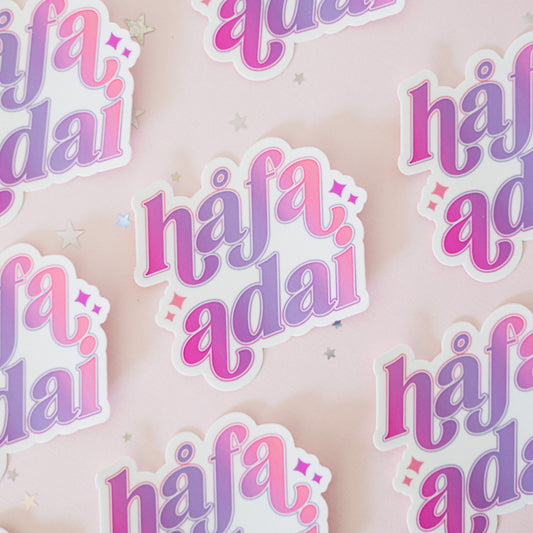 Hafa Adai Sticker (Sunset Pink)